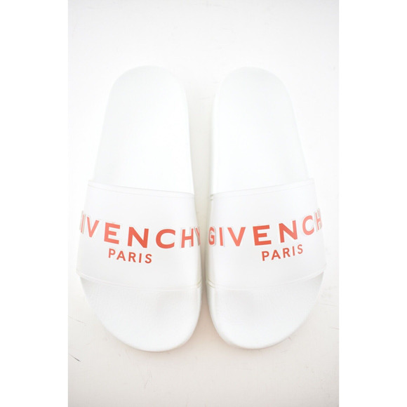 Givenchy Paris White Red PVC Clear Logo Slide On Pool Sandal Flip Flop Flat 39 - Picture 8 of 12